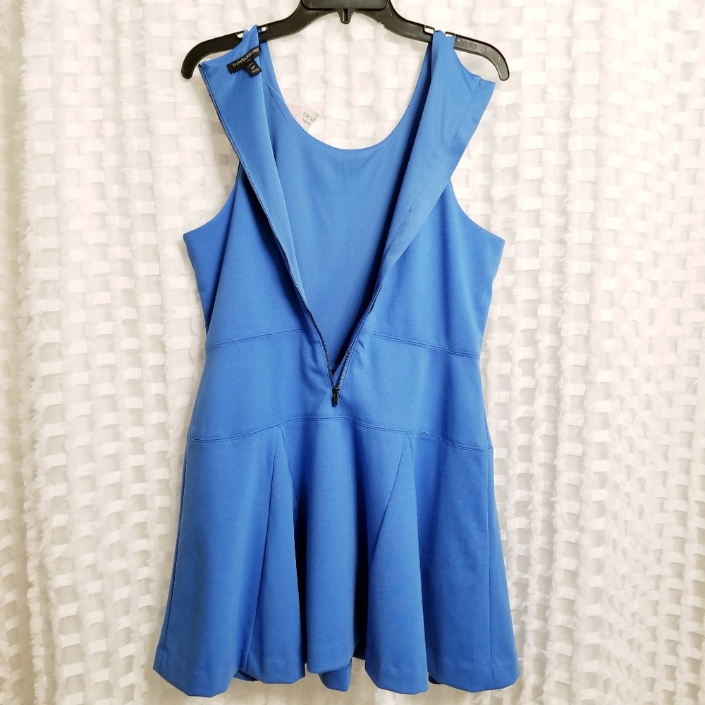 BANANA REPUBLIC💋Blue Ponte Knit Fit & Flare Dress - Picture 5 of 7